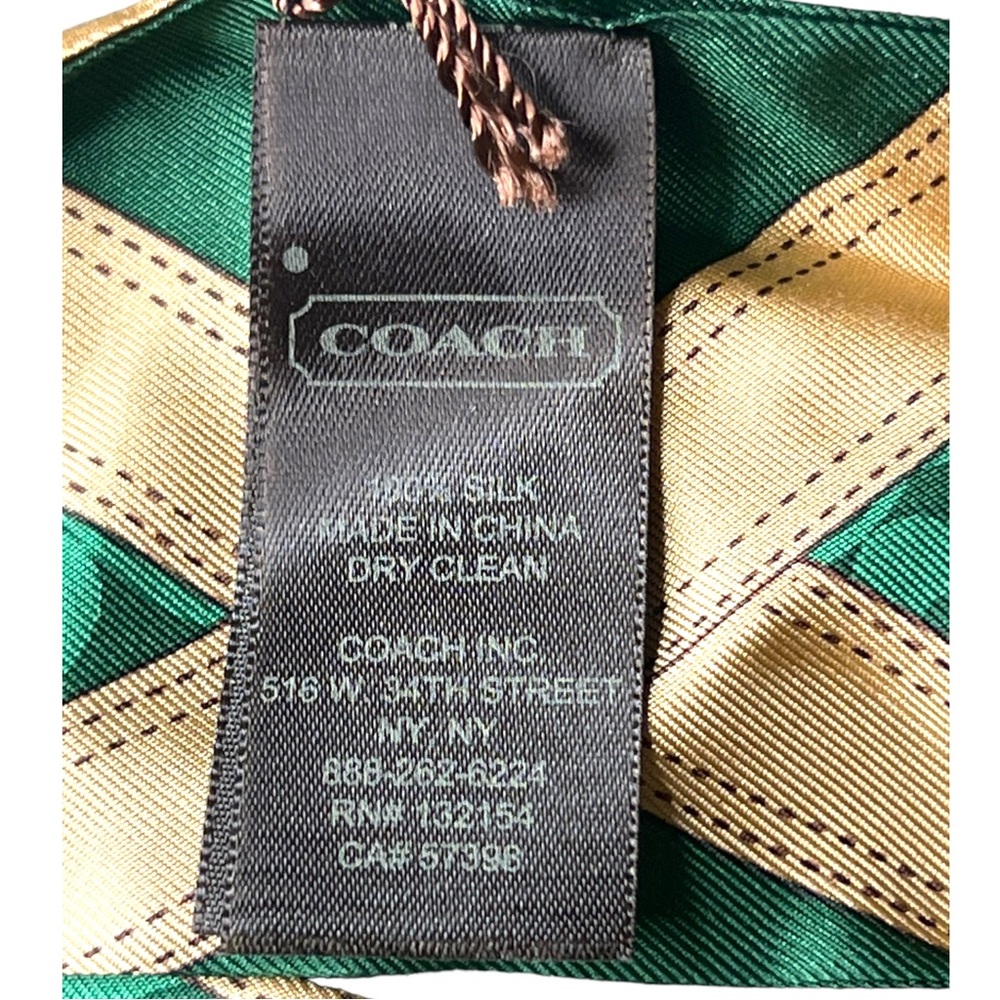 NEW ▶️ COACH ◀️ 100% Silk Scarf Twilly Vintage Deadstock - Picture 3 of 8